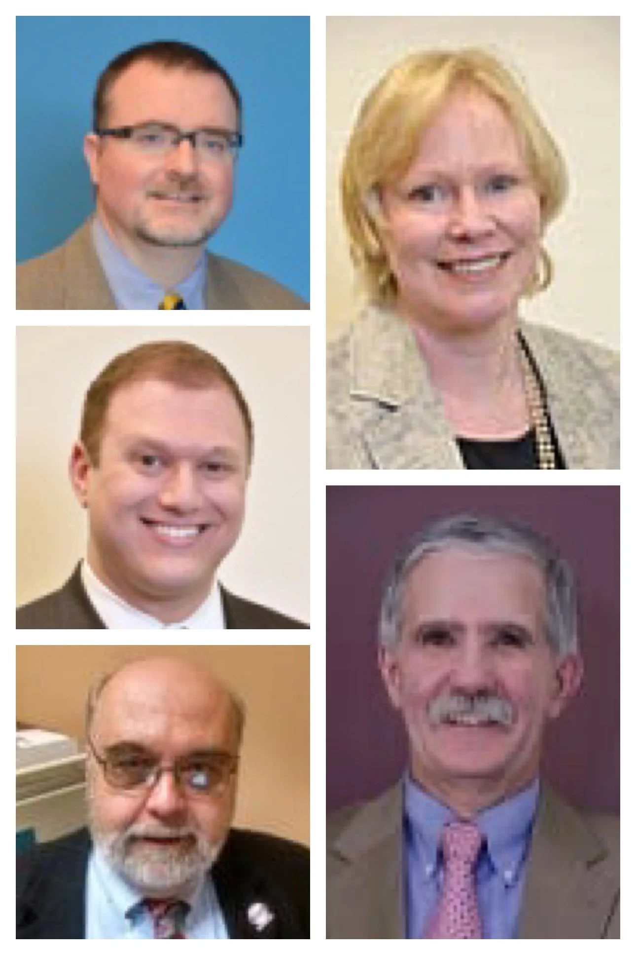 Top Left: Michael (Jake) McElligott; Top Right: Cathy A. Skidmore; Middle Left: Brian Jason Ford; Bottom Left: James Gerl; Bottom Right: Charlie Jelley