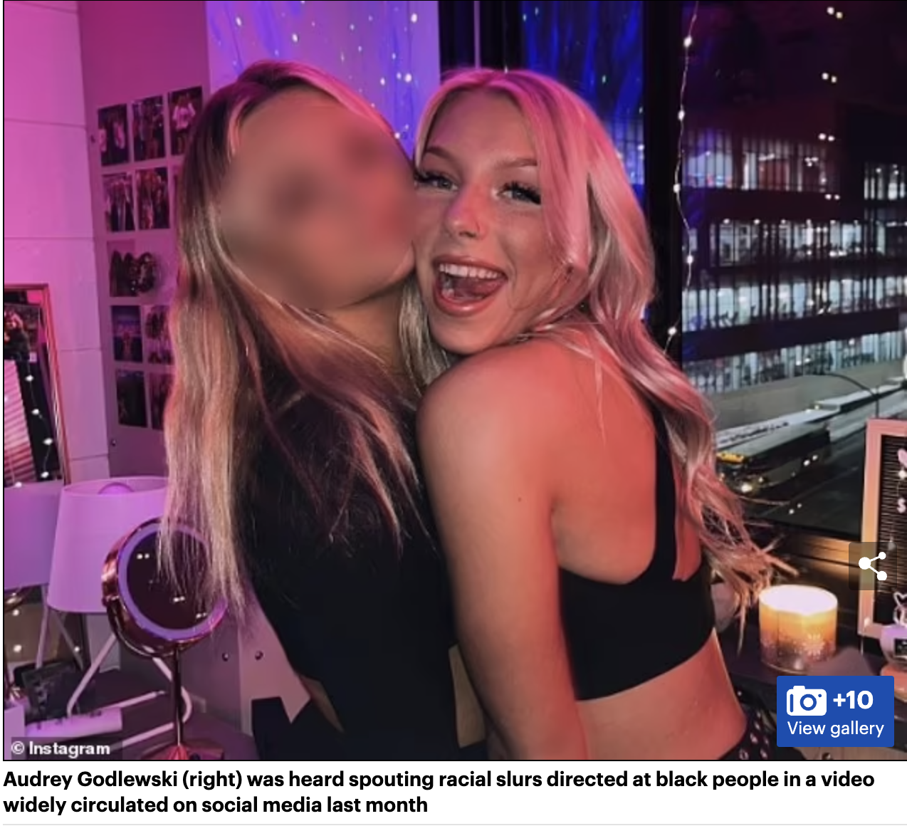 Image sourced from DailyMail: Audrey Godlewski, the Wisconsin College student at the heart of a recent racial controversy
