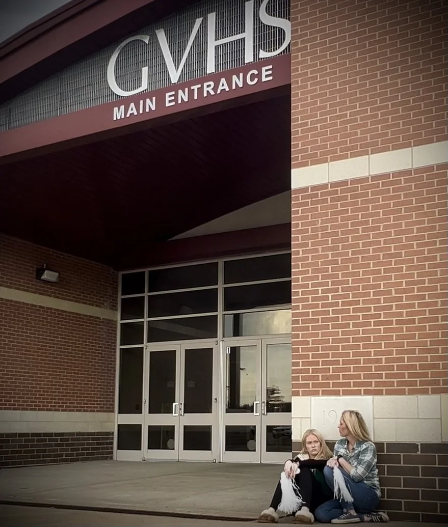 Kyndal and her mother, Elaina Adams, pictured in front of GVHS